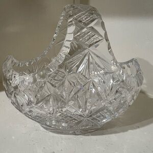 Beautiful heavy cut crystal basket. Perfect condition.